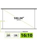 Экраны CACTUS Экран WallExpert CS-PSWE-220x138-WT, 220х138 см, 16:10, настенно-потолочный белый