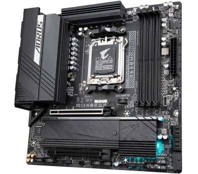 Материнская плата Gigabyte B650M AORUS ELITE AX {Socket AM5, AMD B650, 4xDDR5-5200, HDMI+DP, 2xPCI-Ex16, 4xSATA3(RAID 0/1/10), 2xM.2, 8 Ch Audio, 2.5GLan, WiFi, (4+4)xUSB2.0, (7+2)xUSB3.2, (1+1)xUSB3.2 Type-C™, mATX}