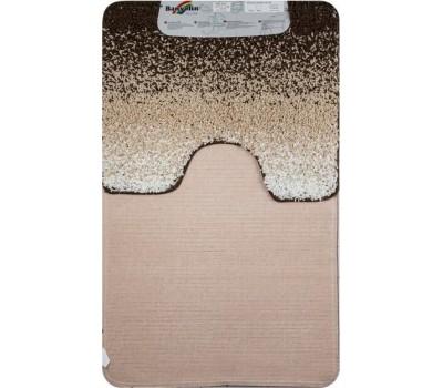 САНАКС - Коврик в ванную ШАГГИ двойной, КОРИЧНЕВЫЙ, ПЕРЕХОД, 60х100 + 50х60 см, 100% полиэстер 00152