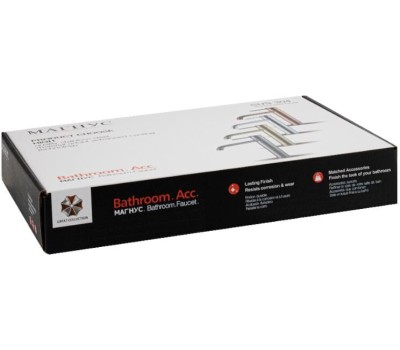 МАГНУС - Смеситель на раковину ВЫСОКИЙ, матовый литой корпус, изогнутый излив, из нержавеющей стали марки 304 9143