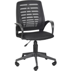 Кресло компьютерное OLSS кресло ИРИС ткань W-черный/TW-черный мех кач