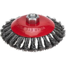 Щетка коническая KRANZ (KR-91-1203) Щетка коническая для УШМ, крученая стальная проволока, 125мм, М14