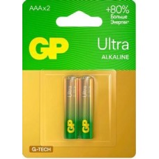 GP AAA Батарейка Ultra Alkaline 24AUA21-2CRSBC2, 2 шт