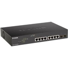 D-LINK SMB D-Link DGS-1100-10MPV2/A3A Настраиваемый L2 коммутатор с 8 портами 10/100/1000Base-T и 2 портами 1000Base-X SFP (8 портов PoE 802.3af/at, PoE-бюджет 130 Вт)