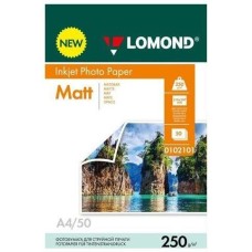 LOMOND Фотобумага A4, для струйной печати, 50л, 250г/м2, белый, покрытие матовое /матовое [0102101]