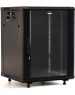 HYPERLINE Шкаф коммутационный (TWB-FC-2245-GP-RAL9004) настенный 22U 600x450мм пер.дв.стекл 60кг черный 180град. 1098мм IP20 сталь