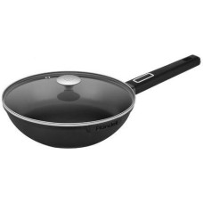 RONDELL Сковорода ВОК (WOK) Craft RDA-1893, 28см, с крышкой, антипригарное покрытие, алюминиевая