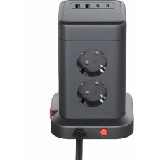 Сетевой фильтр DEFENDER Сетевой фильтр 3м 3*1.5кв.мм 8розеток 16A 230В 2xUSB-A 2xUSB-C черный ILS 453 99631