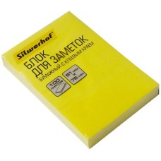 SILWERHOF Блок самоклеящийся бумажный 682160-05 51x76мм 100лист. 75г/м2 неон желтый