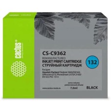 Картридж струйный CACTUS Картридж струйный CS-C9362 №132 черный (7мл) для HP DJ 5443/D4163/DJ 6215/PS 2573/C3183/D5163/PSC 1513 с чипом