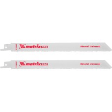 MATRIX Полотна универсальные для сабельной пилы S1122VF, 200/1.8-2.5 мм, Bimetal, 2 шт, Pro 782002