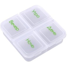 MULTIDOM Таблетница. 4 секции. Размер 6х6х1,5 см. VL17-171