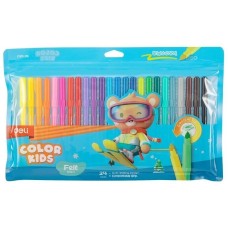 DELI Фломастеры EC161-24 Color Kids круг. конический пиш. наконечник Вентилируемый 24цв. пакет с европодвесом