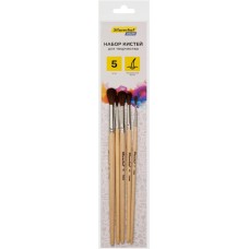 SILWERHOF Набор кистей Color (наб.5шт) пон.круг.№1-5 дерев.ручка