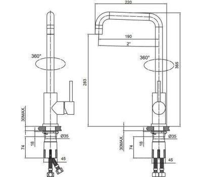 Смеситель для кухни GFMARK 5754 Смеситель кухонный шаровый боковой, под состаренную медь