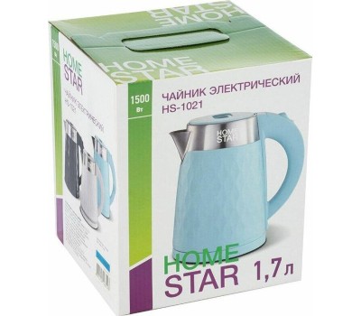 Чайник электрический HOMESTAR HS-1021 blue (1,7л. металл/пластик)