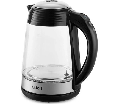 Чайник KITFORT КТ-6126 черный (стекло)