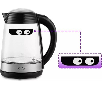 Чайник KITFORT КТ-6126 черный (стекло)