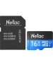 NETAC Карта памяти microSDHC UHS-I U1 P500 16 ГБ, 80 МБ/с, Class 10, NT02P500STN-016G-R, 1 шт., переходник SD