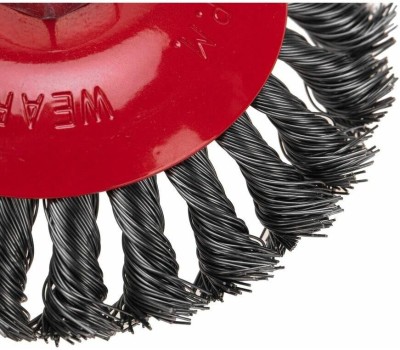 Щетка коническая KRANZ (KR-91-1203) Щетка коническая для УШМ, крученая стальная проволока, 125мм, М14
