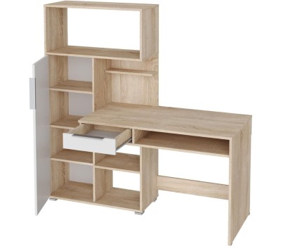 Стол НК-МЕБЕЛЬ КВАДРО стол письменный Дуб Сонома/Белый 74260155 (3 кор.)