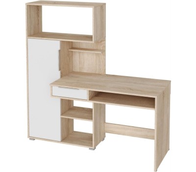 Стол НК-МЕБЕЛЬ КВАДРО стол письменный Дуб Сонома/Белый 74260155 (3 кор.)