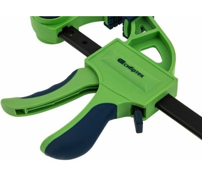 СИБРТЕХ Струбцина F-образная, быстрозажимная, 600 х 70 х 820 мм, пластиковый корпус, фиксатор, двухкомпонентная рукоятка 20567