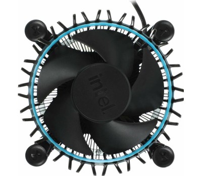 INTEL Кулер для процессора 65W S1700, 4-pin PWM, 90mm fan, Al+Cu, LAMINAR RM1, синяя подсветка, черный, M23901
