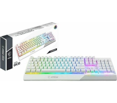 MSI Клавиатура Vigor GK30, проводная, USB, плунжерная, белый [s11-04ru304-cla]