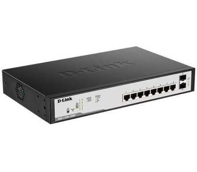 D-LINK SMB D-Link DGS-1100-10MPV2/A3A Настраиваемый L2 коммутатор с 8 портами 10/100/1000Base-T и 2 портами 1000Base-X SFP (8 портов PoE 802.3af/at, PoE-бюджет 130 Вт)