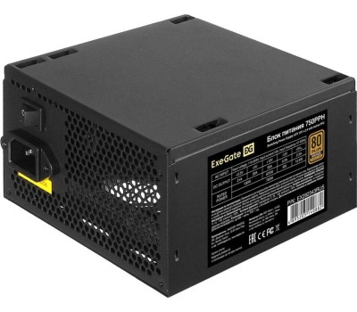 Блок питания Exegate EX292343RUS-OEM Блок питания 750W ExeGate 80 PLUS® Bronze 750PPH-OEM (ATX, APFC, КПД 89% (80 PLUS Bronze), 12cm fan, 24pin, 2x(4+4)pin, 4xPCI-E, 6xSATA, 3xIDE, black, RTL)