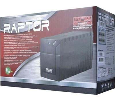 PowerCom Raptor RPT-600AP EURO ИБП {Line-Interactive, 600VA / 360W, Tower, 3*EURO,RJ-11/RJ-45 , USB} {859793}