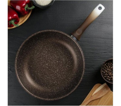 Сковорода KUKMARA Сковорода а/пр литая 28см Кофейный мрамор индукция ТМ