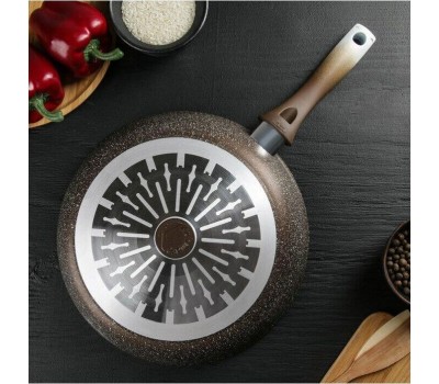 Сковорода KUKMARA Сковорода а/пр литая 28см Кофейный мрамор индукция ТМ
