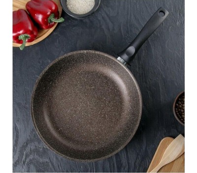 Сковорода KUKMARA Сковорода а/пр литая 28см Кофейный мрамор индукция ТМ