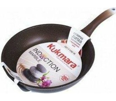 Сковорода KUKMARA Сковорода а/пр литая 28см Кофейный мрамор индукция ТМ