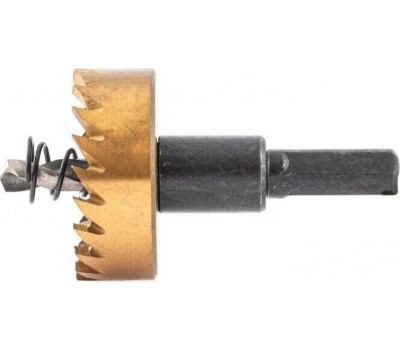 Коронка DENZEL Коронка по металлу HSS, 38 мм, нитридтитановое покрытие 724111