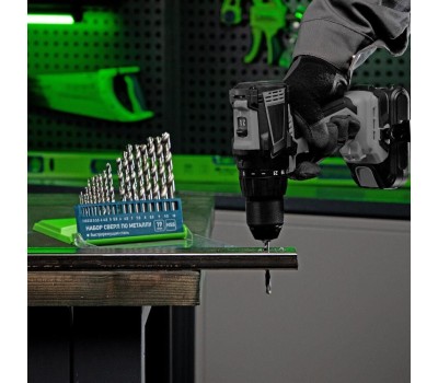 Набор сверл СИБРТЕХ Набор сверл по металлу, 1-10 мм, (через 0.5 мм) HSS 19 шт, пластиковая коробка, цилиндрический хвостовик 723887