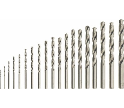 Набор сверл СИБРТЕХ Набор сверл по металлу, 1-10 мм, (через 0.5 мм) HSS 19 шт, пластиковая коробка, цилиндрический хвостовик 723887