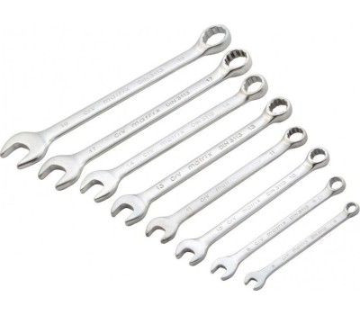 Набор ключей MATRIX Набор ключей комбинированных, 6-19 мм, 8 шт, CrV, матовый хром 15408