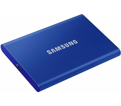 Внешний диск SSD SAMSUNG 2ТБ Внешний диск SSD T7 MU-PC2T0H/WW, USB-C, запись - 1000МБ/с, чтение - 1050МБ/с, синий