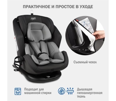Автокресло детское SIGER УУД Ультра гр.0+/I/II/III, т.серый