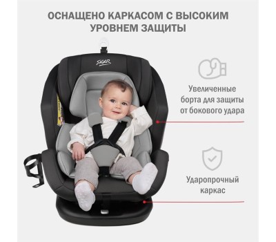 Автокресло детское SIGER УУД Ультра гр.0+/I/II/III, т.серый