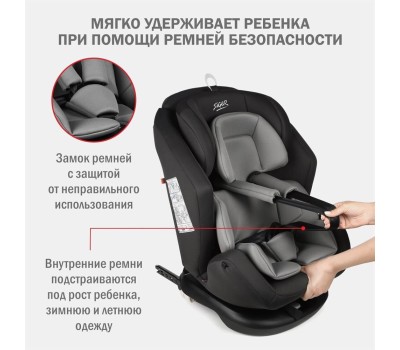 Автокресло детское SIGER УУД Ультра гр.0+/I/II/III, т.серый