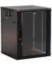 HYPERLINE Шкаф коммутационный (TWB-FC-2245-GP-RAL9004) настенный 22U 600x450мм пер.дв.стекл 60кг черный 180град. 1098мм IP20 сталь