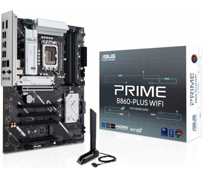 Материнская плата ASUS Материнская плата PRIME B860-PLUS WIFI LGA1851 ATX 4xDDR5 5xPCIEx16 2xM.2 USB-C DP HDMI 2.5GLAN Wi-Fi 6Е