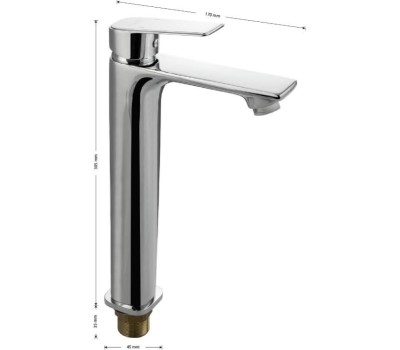 МАГНУС - Смеситель на раковину ВЫСОКИЙ, хромированный литой корпус 8401