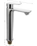 МАГНУС - Смеситель на раковину ВЫСОКИЙ, хромированный литой корпус 8401