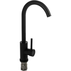 Смеситель для кухни САНАКС 13065 Смеситель для кухни , шаровый, С - образный излив , из нержавеющей стали марки 304, цвет ЧЕРНЫЙ