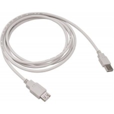 BURO Кабель-удлинитель USB2.0 Reversible, USB A(m) - USB A(f), 1.8м, серый